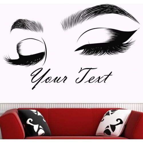 Lash & Brow Wall Decal Eyelash Extension Beauty Salon Decor Sticker Make Up Room Wall Art Cosmetic Beauty Logo Art Poster 2158