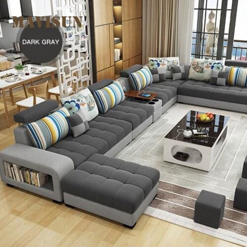 Nordic Modern Minimalist Long Chair Sofas Sectional Upholstered Fabric Sofa With Chaise Lounge 3 Seat Couch For Large Apartment
