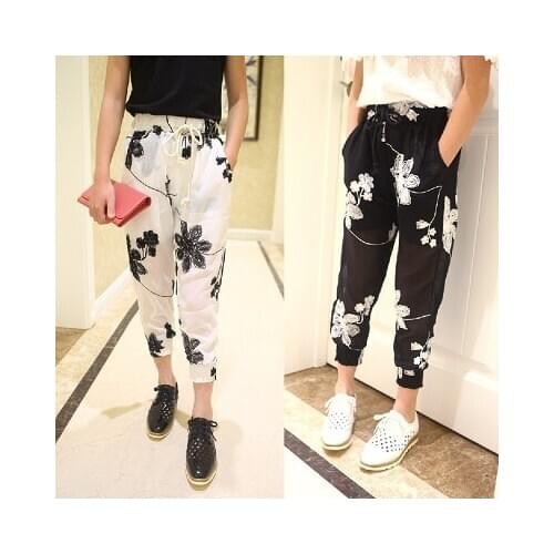 New Arrival 2020 Summer Style Girls Pants with Embroided Flowers Teenage Girls Fashion Clothing Trousers for Girls