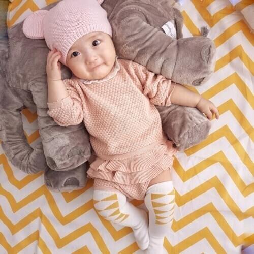 Adorable chiffon lace collar baby clothing 100% cotton newborn baby sweaters+skirt shorts suit for girls outfits children suit