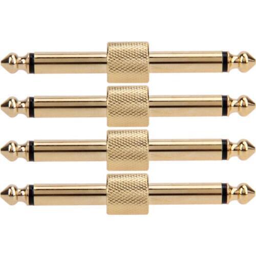 4 Pcs Guitar Effect Pedals Convert Instrument Connector Adapter Connector Metal Solder Plug Patch Audio adaptors 6.35mm jack