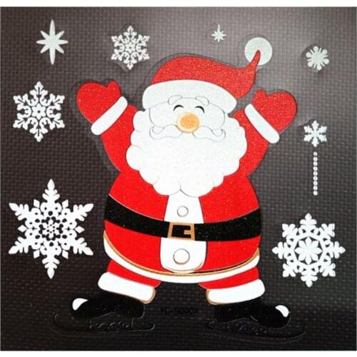 Useful PVC Christmas Window Sticker Remove Easily Exquisite Craftmanship Christmas Glass Window Adhesive Stickers