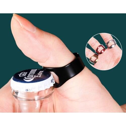 22MM Portable Mini Ring Beer Bottle Opener Stainless Steel Finger Ring-shape Bottle Beer Cap Opening Remover Kitchen Bar Tools