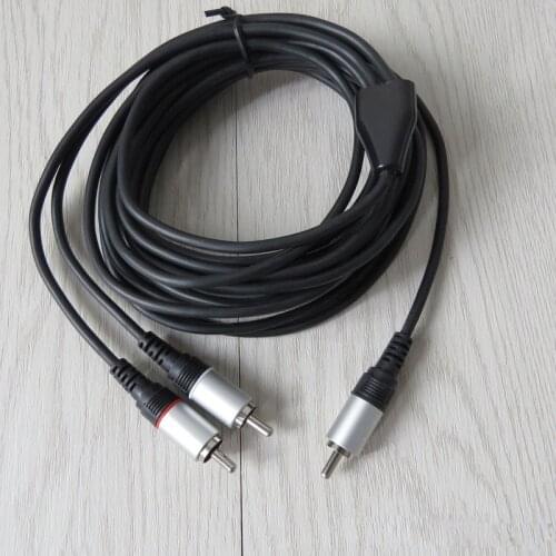 5m premium subwoofer cable RCA audio cable 1 to 2 AV lotus adapter for speaker OD 3.5MM pure copper core extension converter