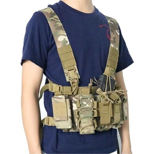 Adjustable Tactical Chest Rig Bag Radio Harness Chest Front Pack Pouch Holster Military Vest Chest Waist Two Way Radio Pocket