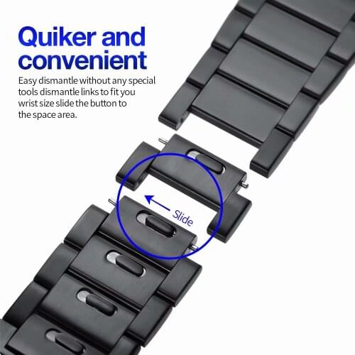 Stainless steel band for Apple watch quick release metal straps Tool-free Replacement Belt for Huawei Watch gt 2 Samsung S3
