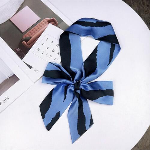 Handle bag wrist hat hair multifunctional stripe printed narrow thin long ribbon scarf silk tie and handkerchief for ladies