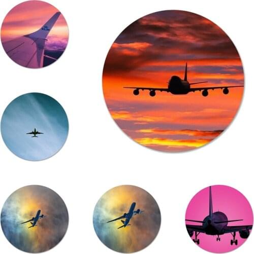 Airplane fly travel cloud Sky Icons Pins Badge Decoration Brooches Metal Badges For Clothes Backpack Decoration 58mm
