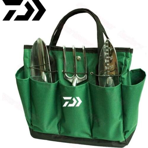 DAIWA 2021 New Fishing Garden Tool Bag Dawa Multifunction Outdoor and Indoor Hand Bag for Garden Tool Kits with 8 Oxford Pockets