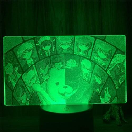 Danganronpa Monokuma LED NightLight 7 Colors Touch Table Decor Night Light Gift Model 3D Lamp Action Figure Animated Real Ver