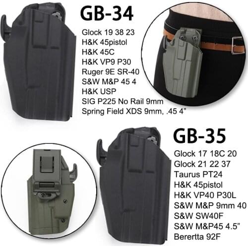 Tactical Pistol Handgun Universal Glock Holster Gun Holder H&K S&W M&P Taurus Beratta Belt Airsoft Holster Hunting Accessoires