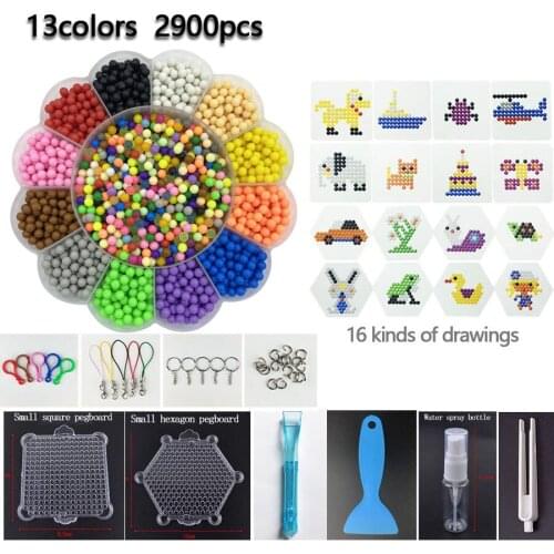 Water Mist DIY Aqua Magic Beads Toys For Children Animal Molds Hand Making Puzzle Kids Educational Perlen Spell Replenish Beans
