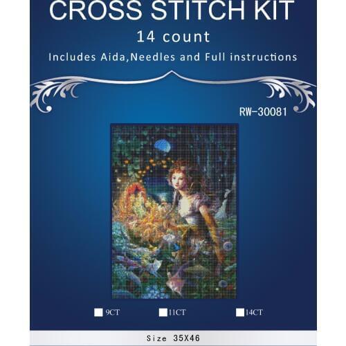 Top Quality Lovely Hot Sell Counted Cross Stitch Kit Old World Holiday Ornaments Similar DMC RW-3001 angel gir