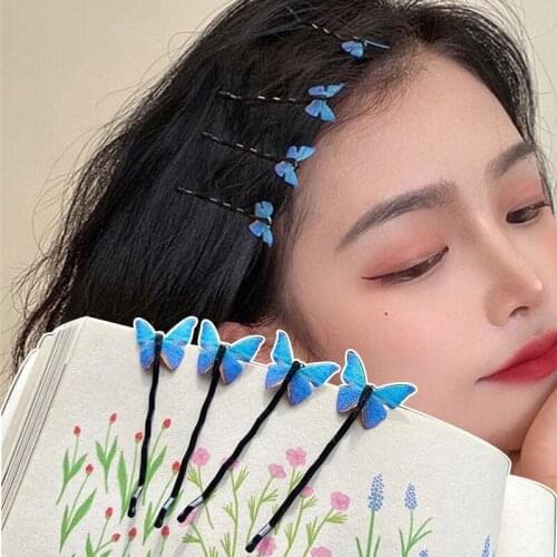 4Pcs Butterfly Hairpins Hair Clips Lovely Colorful Barrettes Headband Sweet Girls Hair Accessories For Women Birthday Gift New