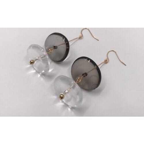 Kara&Kale Boho Fashion Jewelry Gothic Black And Transparent Resin Beads Hook Drop Earings Vintage Gold Earrings For Women ED006