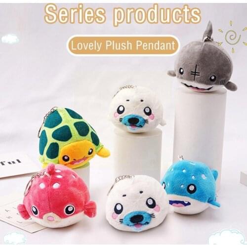 1PC Cute Soft Stuffed Doll Dolphin Shark Turtle Seals Doll Ocean Toys Plush Kids Animals X2K1