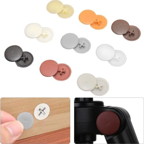 100Pcs 3 in 1 Screw Protective Cap Covers Self-Tapping 17mm Flat Phillips Screw Cap Nuts Plastic Covers Furniture Exterior Decor