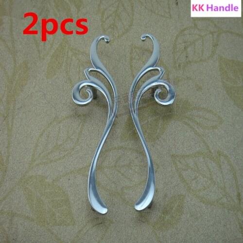 2pcs Modern Chrome Zinc alloy 96MM Furniture Handle Pull Kitchen Cabinets Pull Knob Drawer Wardrobe Cupboard Door handles