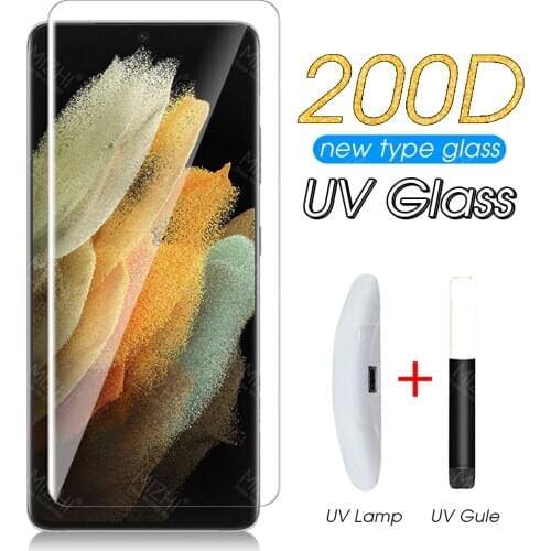 200D UV Full Curved Tempered Glass For Samsung s21 ultra s 21 plus for samung galaxy s21 5G Screen Protectors Protective Film