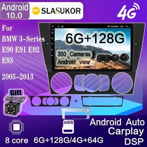 4G 9”Android 10 For BMW 3-Series E90 E91 E92 E93 2005-2013 Car Radio Multimedia Video Player Navigation GPS RDS BT 4G+64G SWC