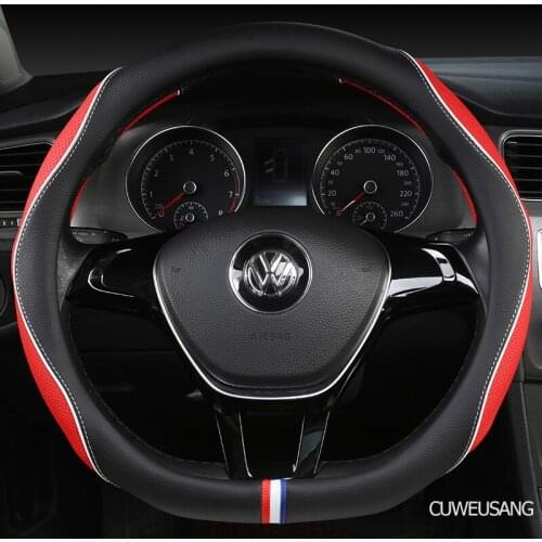 CUWEUSANG Carbon Fiber Leather Car Steering Wheel Cover For Fiat 500 500X Ducato Grande Punto Tipo Panda Freemont Bravo Stilo