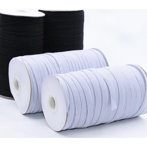 Elastic Bands White and Black 5 Meters 6/8/10/12/15/20/30/35/40mm Polyester Elastic Bands for Clothes Garment Sewing Accessories