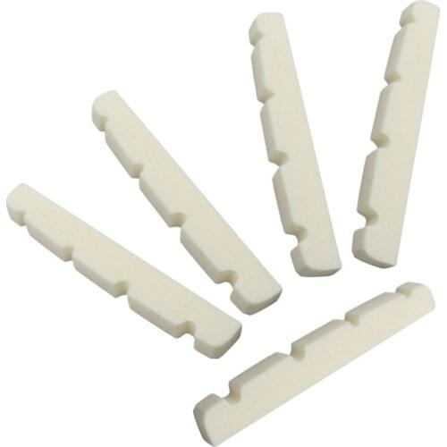 NEW 5pcs Bass Nut Bone Nut Slotted 38x5.5-4x3.5mm for Bass 4 String