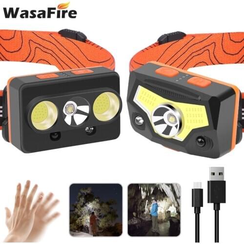 Mini Sensor Headlight 1000mAh USB Rechargeable Head Lamp 400LM XPG COB LED Headlamp 7 Modes Portable Fishing Camping Spotlight
