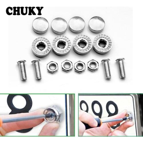 Stainless steel Car License Plate Bolts Frame Chrome Screws For Chevrolet WTCC Sequel Nubira Monte Kodiak Epica GPiX Jay