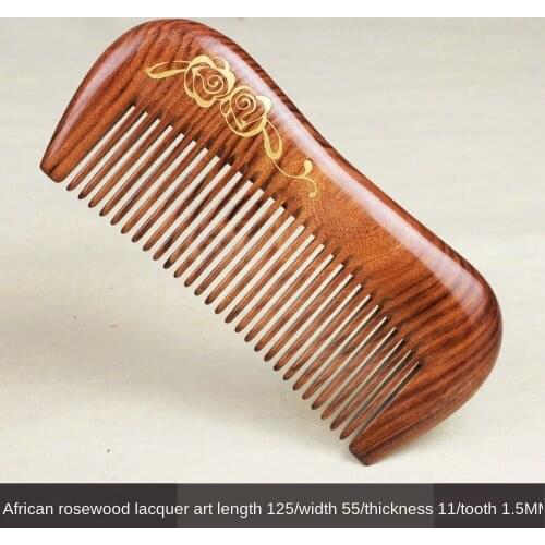 Classical Natural Sandalwood Comb Handmade Painted Lacquered Wood Exquisite Gift Curly Hair Comb Haircut Accessories