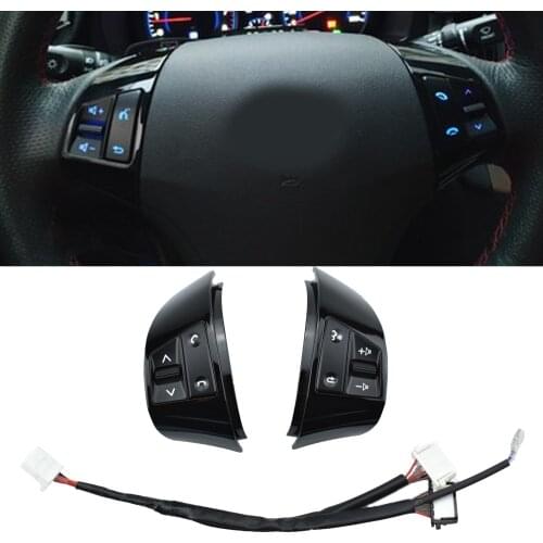 Piano black For Hyundai Elantra HD 2008-2015 Music Switch ButtonMultifunction Steering Wheel Remote Control Button 6 and 8 bonds