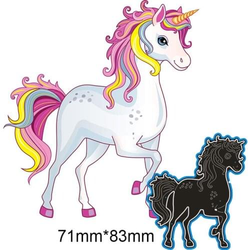 Metal Cutting Dies animal horse New Scrapbook paper decoration template Embossing DIY Paper Card Craft 71*83mm