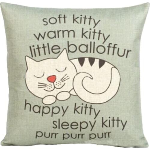 Cute Cat Printing Home Seat Decorative Cushion Pillow Cover Case Hot -15