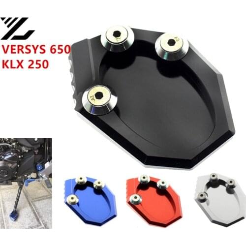 Motorcycle CNC Brand New Side Stand Enlarger Plate Kickstand Enlarge Extension for KAWASAKI VERSYS 650 KLX250 KLX 250