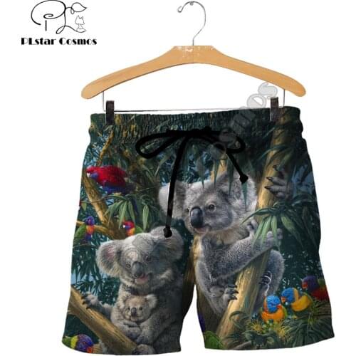 Animal Sloth/Eagle/Shark/Owl 3D Printed Mens Shorts Unisex Streetwear Shorts Summer Beach Polyester Casual Shorts DK-23