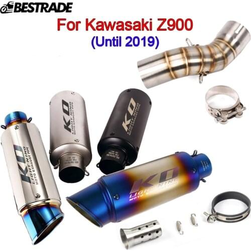 For kawasaki Z900 Until 2019 Motorcycle Exhaust Tips Muffler Escape Silencer Link Tube Middle Connection Slip on 51mm Mufflers