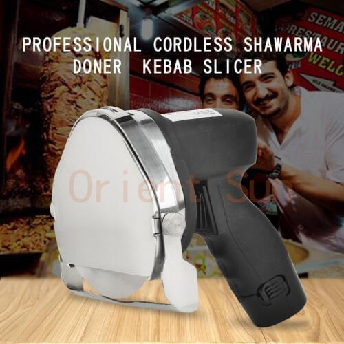 New Model Professional Wireless Electric Shawarma Doner cutter knife Kebab Slicer with Battery