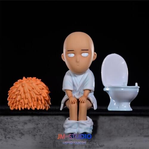 One Punchs Mans GK Bald Head Teacher Saitama Toilet Creative Cute Hand-made Model Decoration Gift