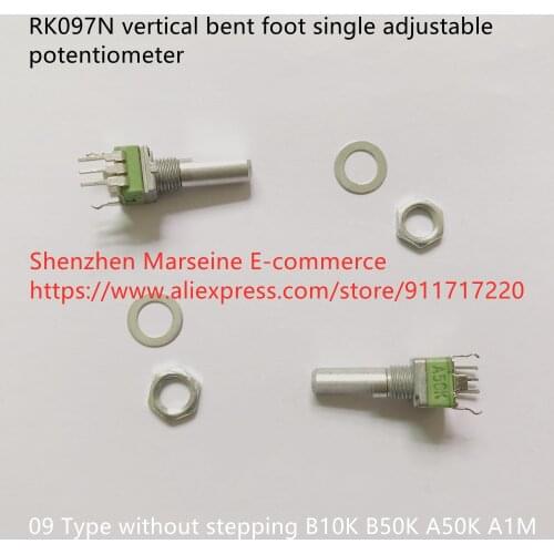 Original New 100% RK097N vertical bent foot single adjustable potentiometer without stepping B10K B50K A50K A1M (SWITCH)