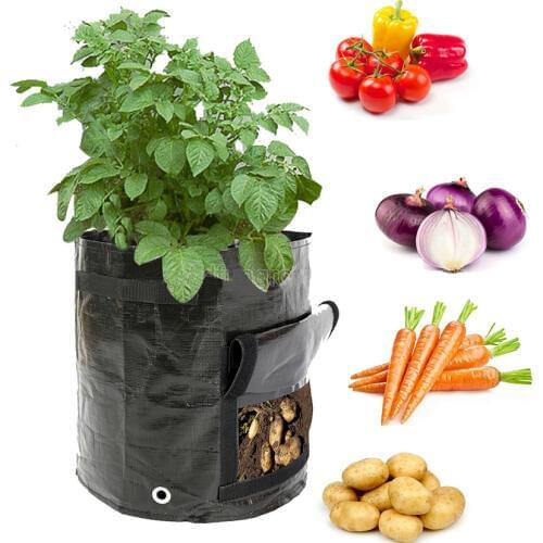 Black Gallon Garden PE Grow bag Kitchen Yard compostable bag Vegetable Seedlings Planting Potatoes Seedling Bags Pot For Garden