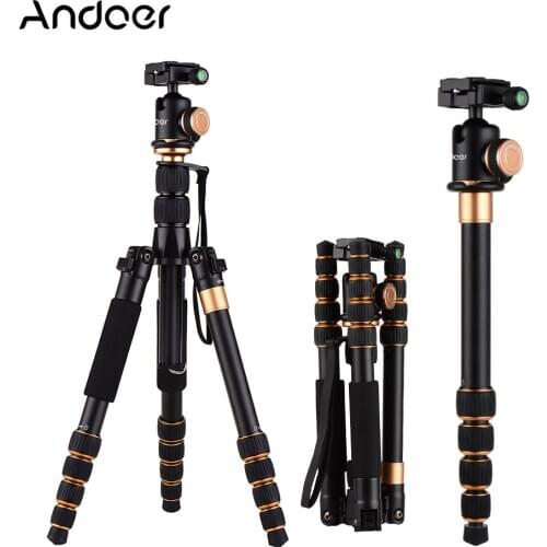 Andoer 5Section Adjustable Camera Camcorder Video Tripod Monopod Aluminum Alloy Carrying Bag for Canon Nikon Sony DSLR
