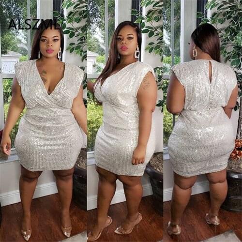 Bling V Neck Women Dress Summer Slim Package Sexy Bodycon Dress Ladies Night Club Elegant Dresses