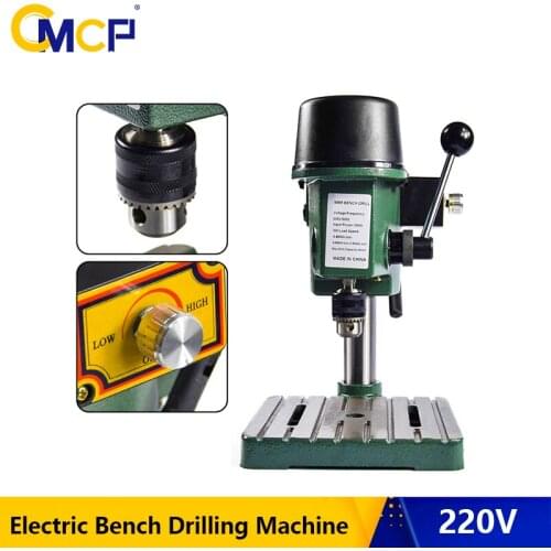 CMCP 220V Mini Bench Drill Drilling Chuck 0.6-6.5mm For DIY Wood Metal Electric Tool Variable Speed Bench Drilling Machine