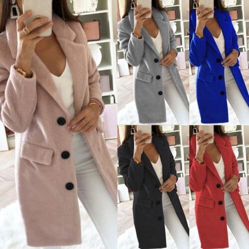 Plus Size 5XL Trench Coat for Women Autumn Winter Solid Color Lapel Collar Trench Women Sliming Long Coat Women Trench Overcoat