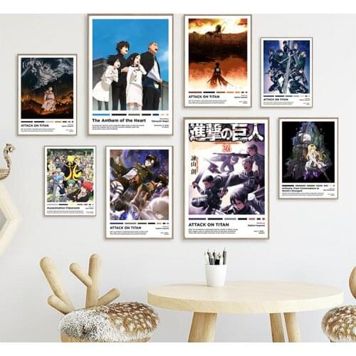 Japanese Clssic Cartoon Anime Posters Canvas Painting Fans Gifts Kids Room Wall Art Prints Living Room Bedroom Home Decoration