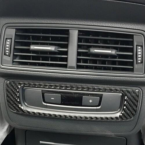 Carbon Fiber Rear Armrest Air Conditioner Control Panel Decoration Cover Sticker Trim For Audi Q7 2016-19 Interior Accessories