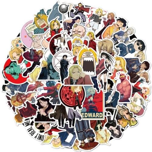 10/50PCS Japan Anime Fullmetal Alchemist Sticker For Luggage Laptop Skateboard Car Bicycle Backpack Decal Pegatinas Toy Stickers