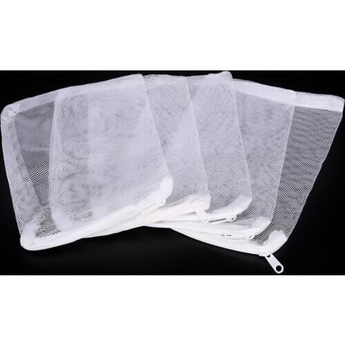10PCS Aquarium Fish Tank Filter Net Bag Acquarium For Bio Ball Carbon Media Ammonia Aquarium Fish Tank Isolation Zipper Mesh Bag