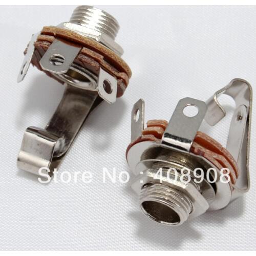 10 PCS/LOT 1/4" Guitar PLUG MONO TS PANEL SWITCHING OPEN JACK