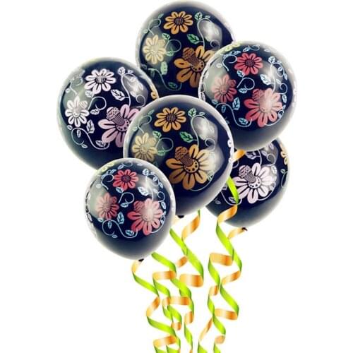 10pcs/lot 12 Inch Mixed Happy Birthday Party Latex Printed Balloons Flower Air Ballon Wedding Decoration Party Supplies